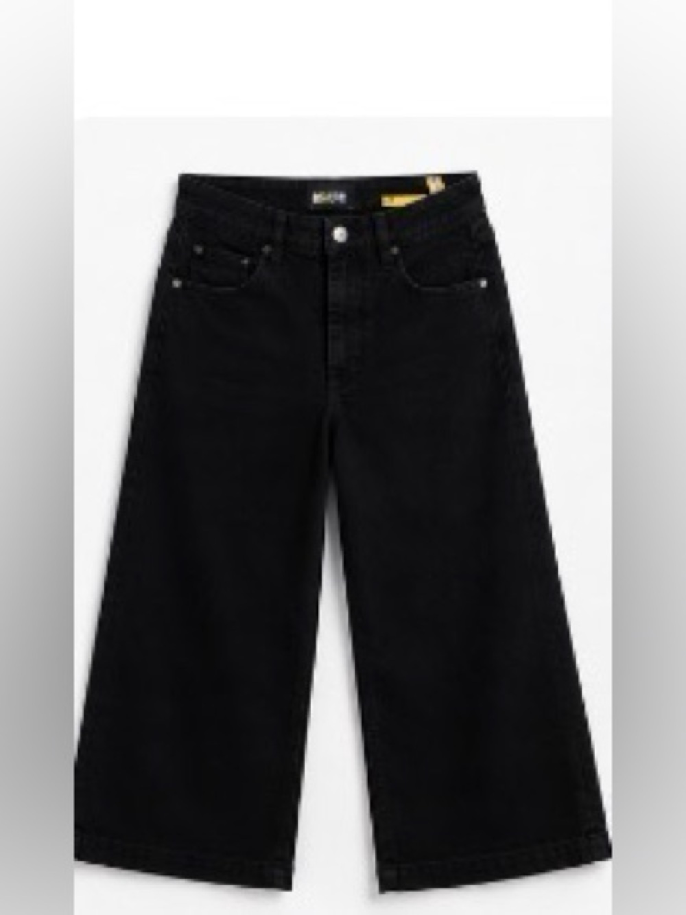 Maeve by Anthropologie Black Wide Leg Cropped Jeans 27 Petite - Picture 2 of 5